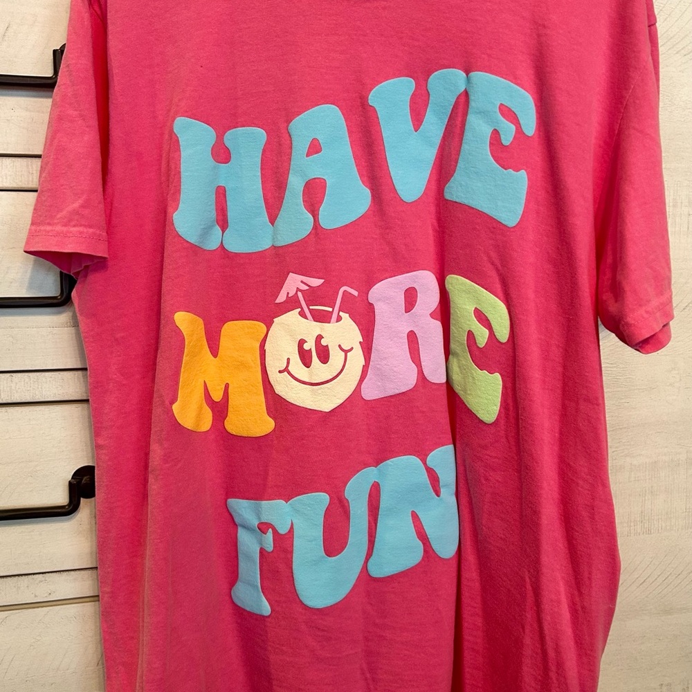 Women’s pink Have More Fun Drink Horton’s Rum 🍹 T-shirt by Krista Horton
